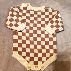 Aziel & Luca 3-6 month romper tan cream long Sleeve infant baby clothes